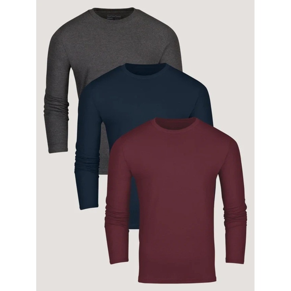 Lot Of 3 New Fresh Clean Threads Essential Cotton Crew Neck Long Sleeve 3XLT Tee